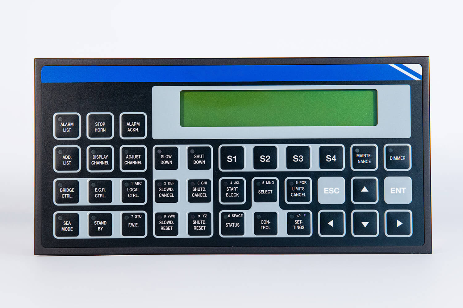 Kurzhubtastatur mit beleuchteten Tastfeldern